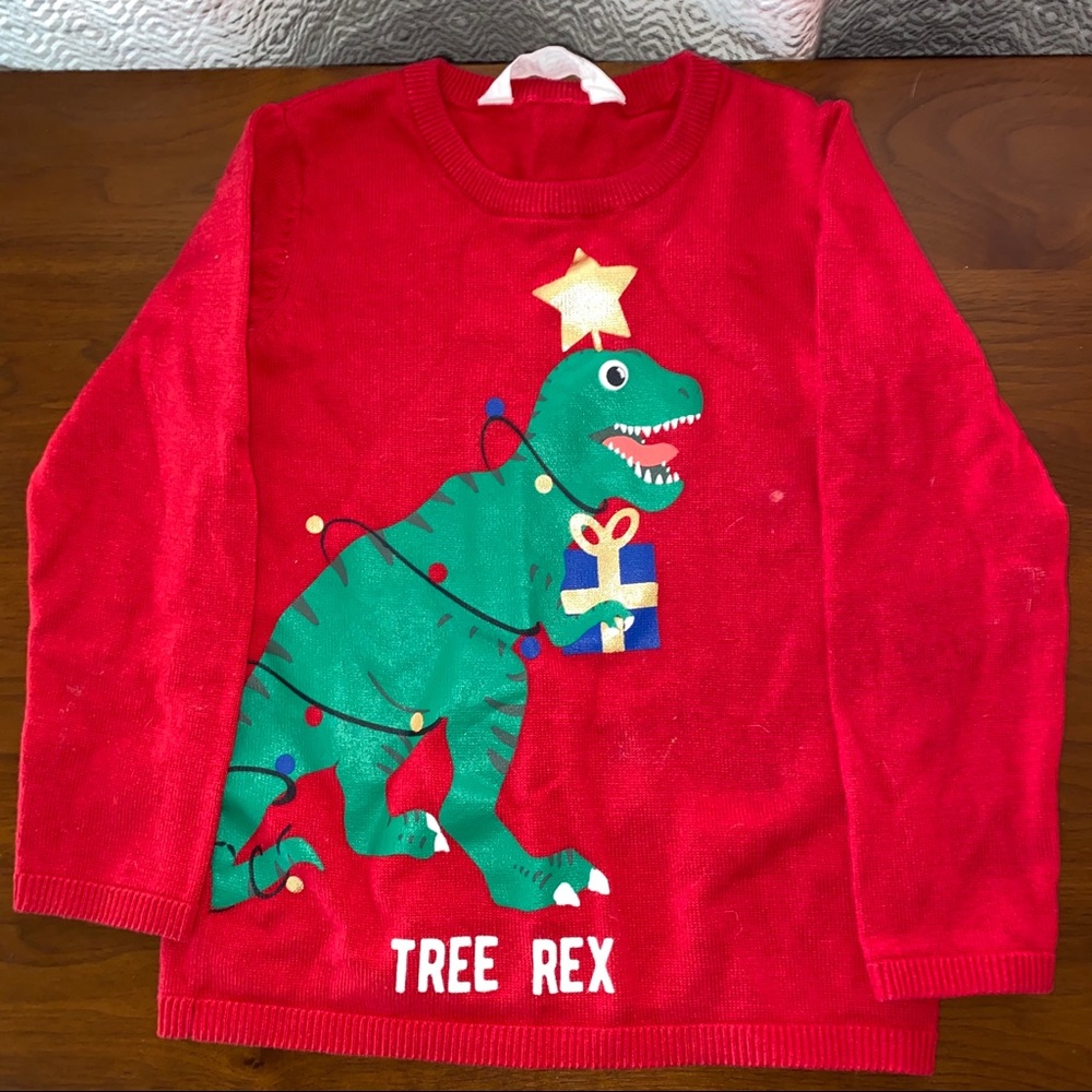 Christmas Holiday Sweater Tree Rex Dinosaur H&M